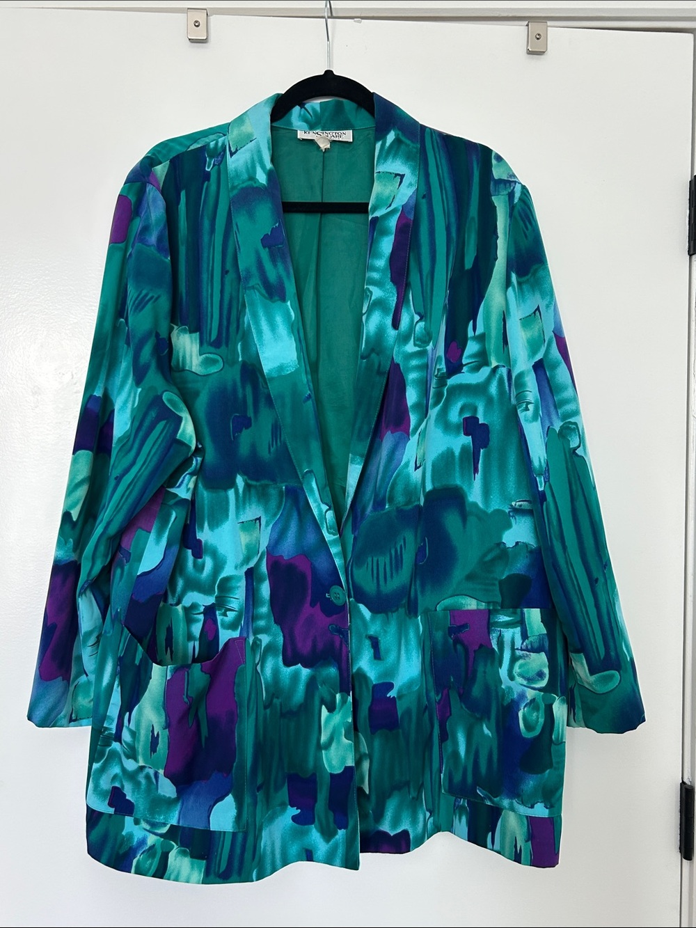 Vintage Teal & Purple Blazer - Women's Jacket